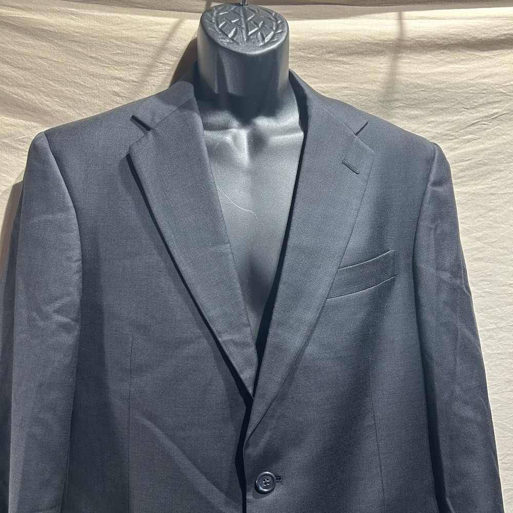 Hart Schaffner Marx Mens Suit Jacket Blazer Dark Navy Blue Made in USA 42R